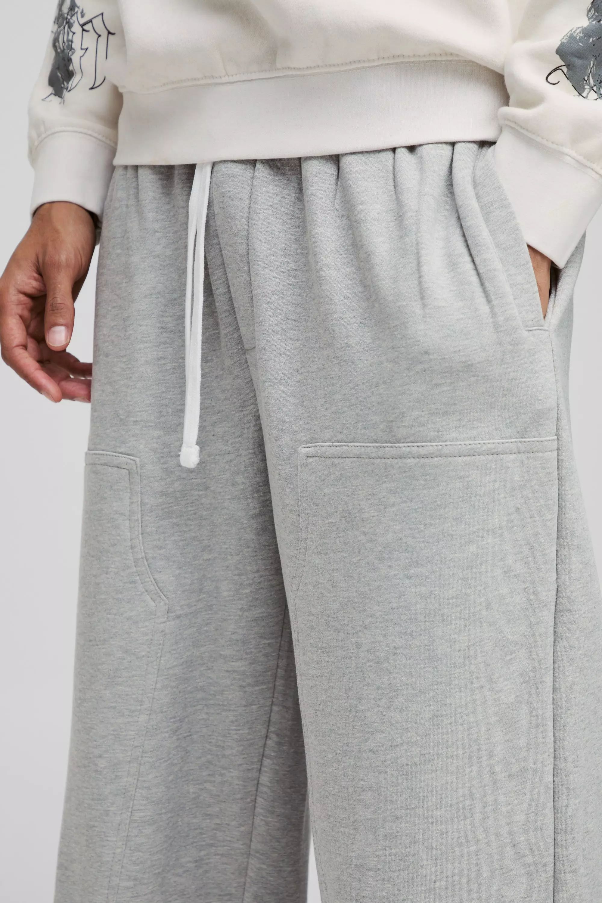 Wide Leg Carpenter Sweatpants | boohooMAN USA